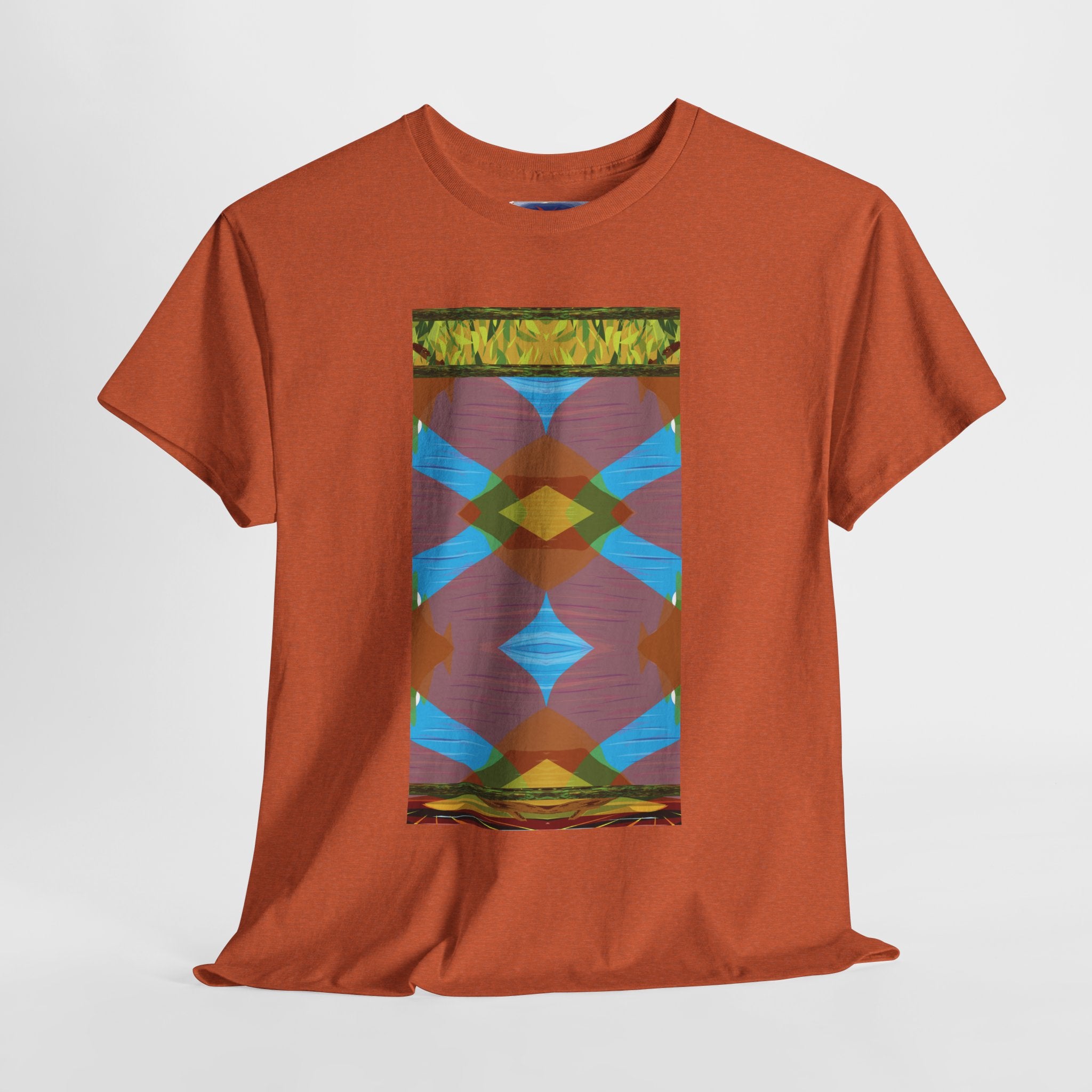 Unisex Heavy Cotton Tee - The Traveller Series (Abstract Autumn)