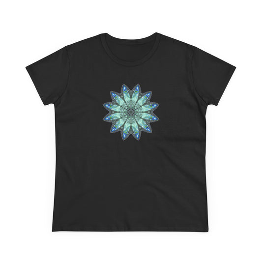 Women's Midweight Cotton Tee - Love Light Mandalas No.20