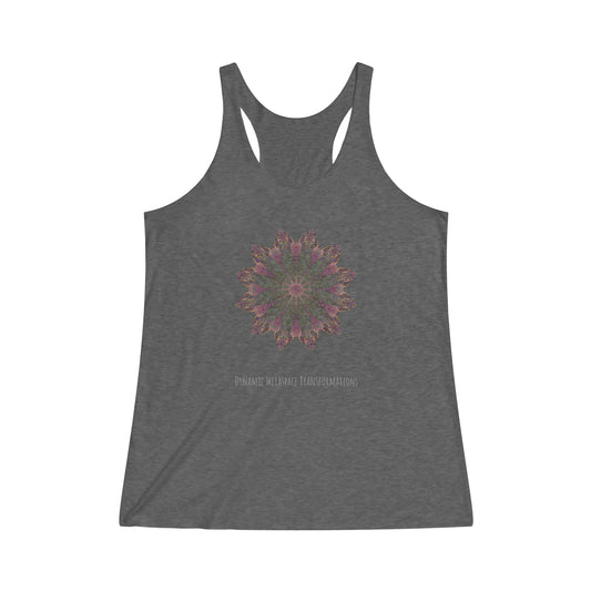 Women's Tri-Blend Racerback Tank - Love Light Mandalas No.7