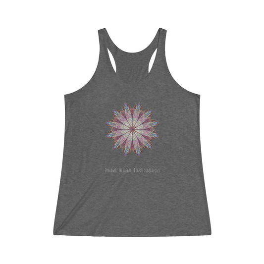 Women's Tri-Blend Racerback Tank - Love Light Mandalas No.9