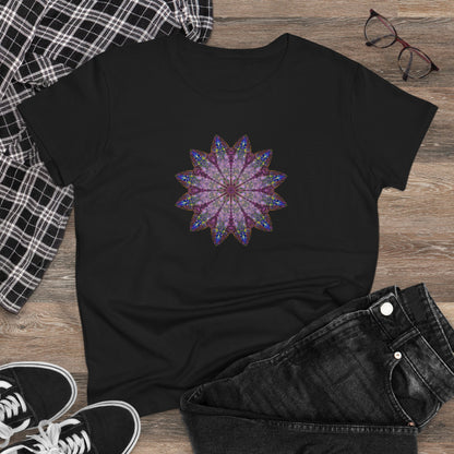 Women's Midweight Cotton Tee - Love Light Mandalas No.17