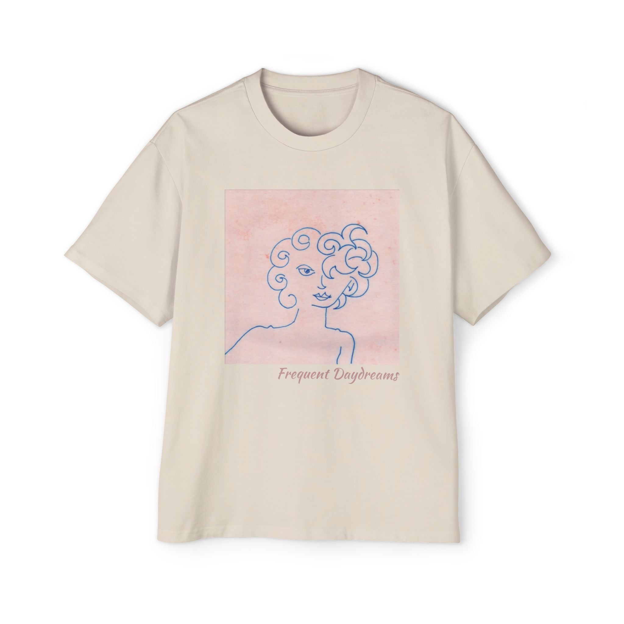 Men's Heavy Oversized Tee - Frequent Daydreams Sketch No.47