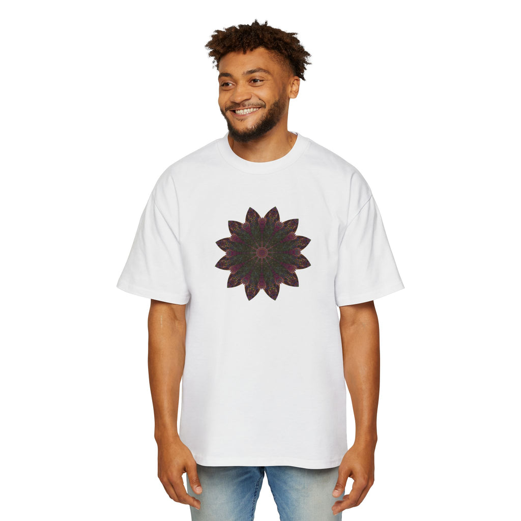 Men's Heavy Oversized Tee - Love Light Mandalas No.7
