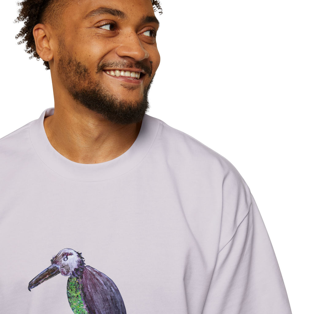 Men's Heavy Oversized Tee - Birds Of Creation No.2