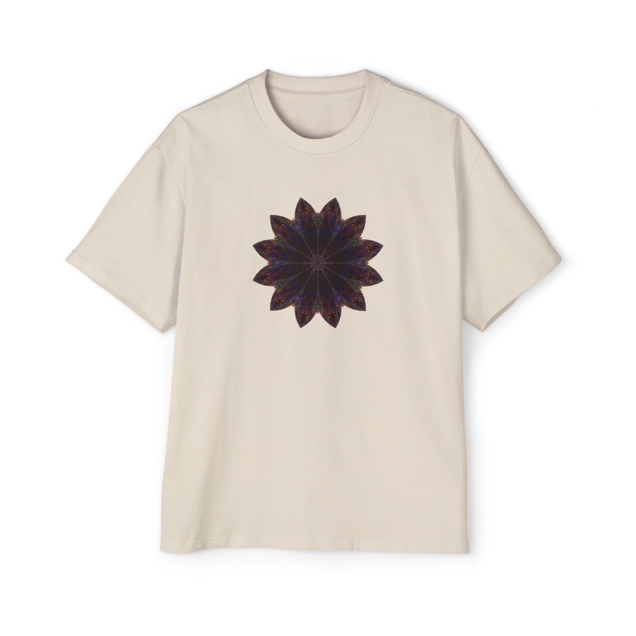 Men's Heavy Oversized Tee - Love Light Mandalas No.10