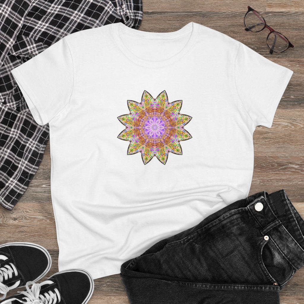 Women's Midweight Cotton Tee - Love Light Mandalas No.14