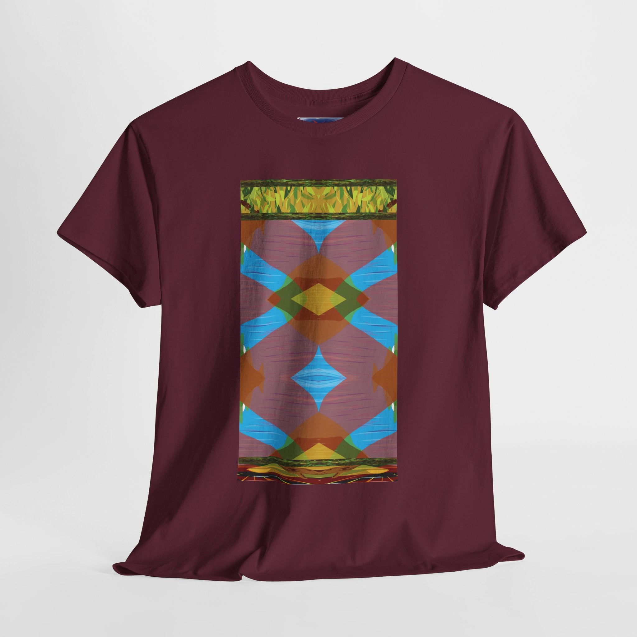 Unisex Heavy Cotton Tee - The Traveller Series (Abstract Autumn)