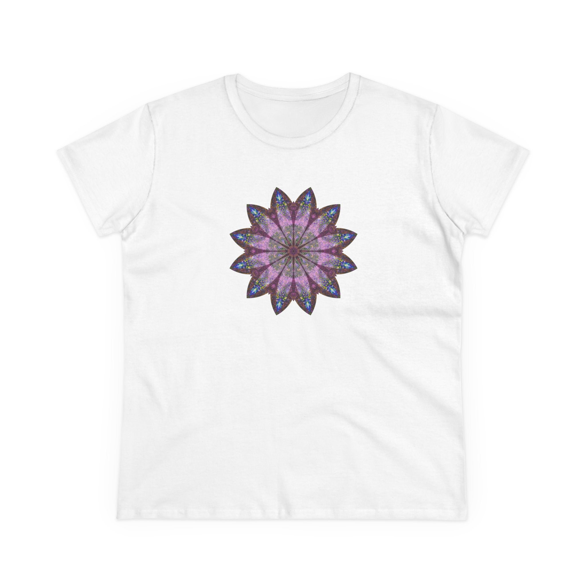 Women's Midweight Cotton Tee - Love Light Mandalas No.19