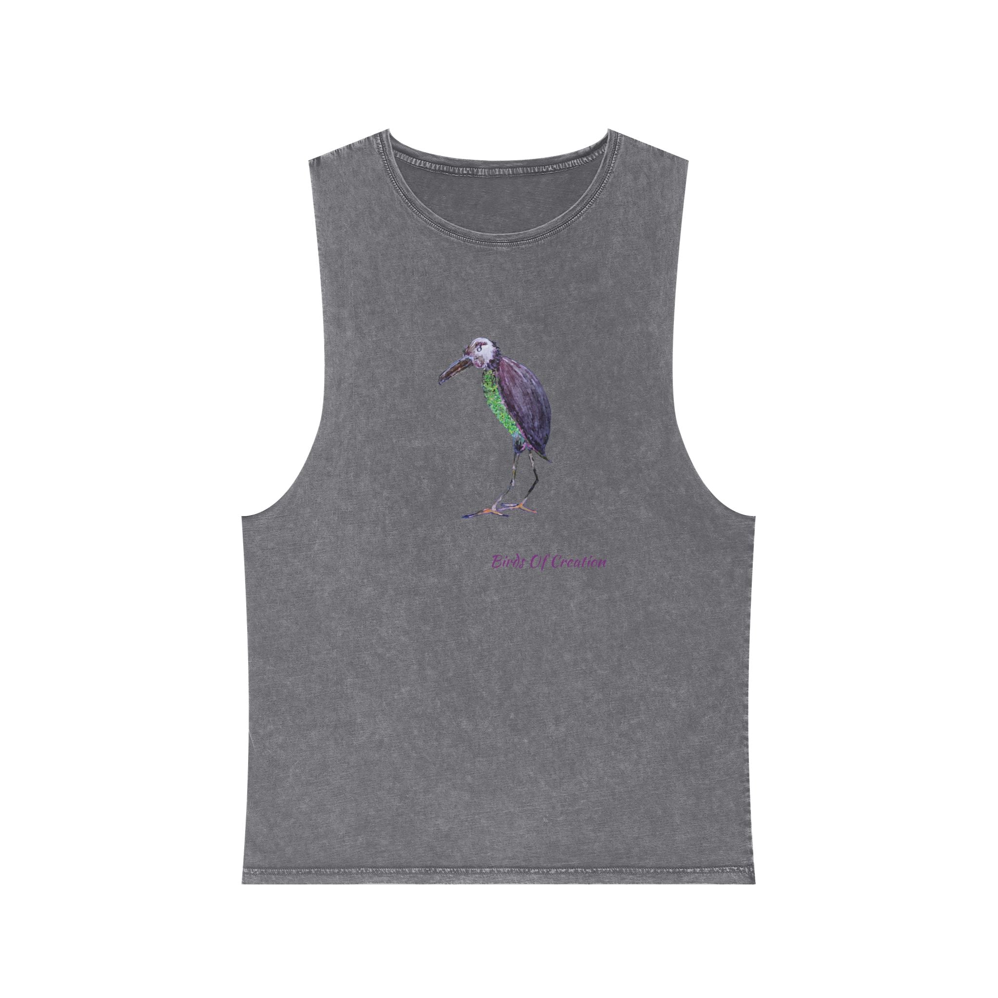 Unisex Stonewash Tank Top - Birds Of Creation No.2