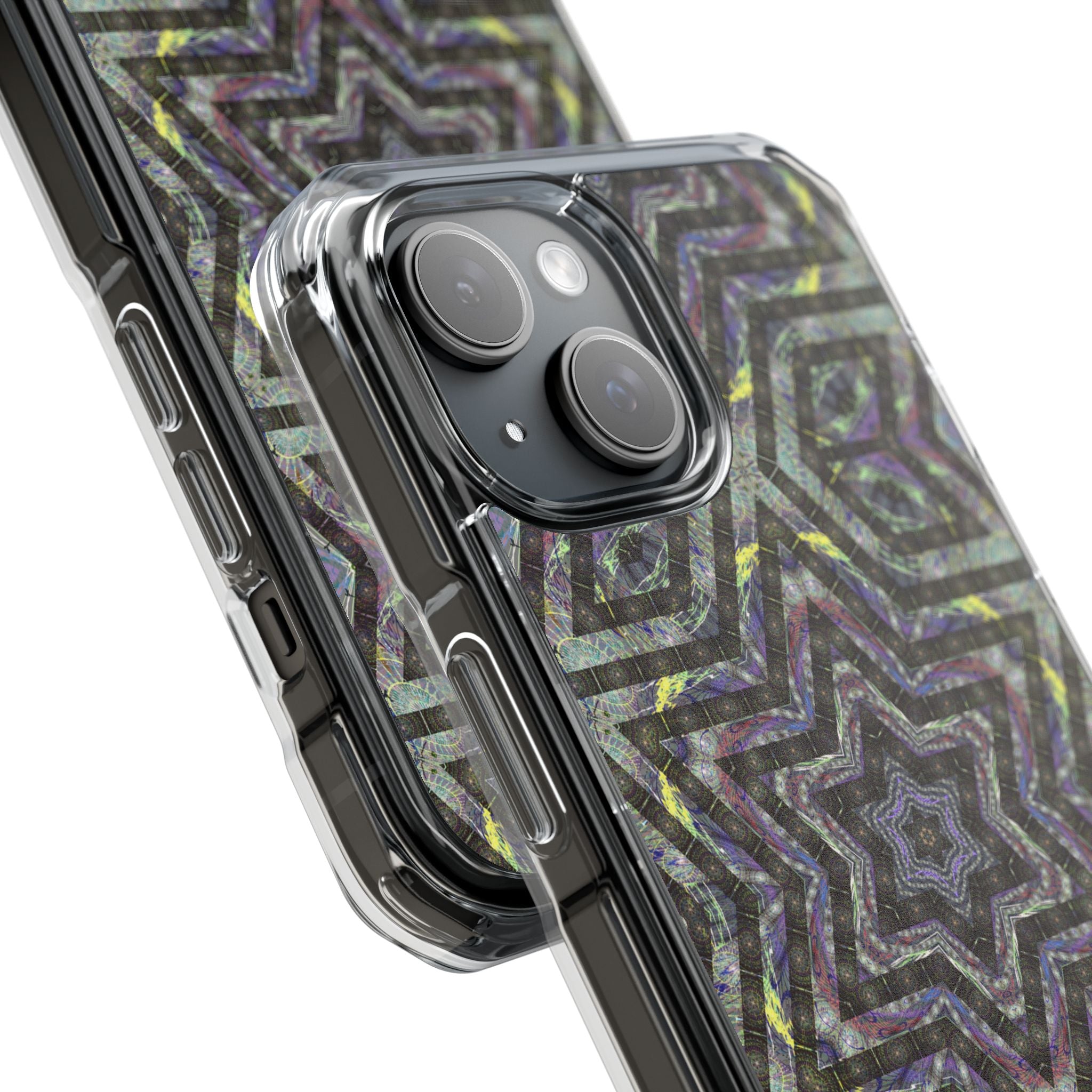 iPhone 15 Magnetic Clear Impact Case - P5 Kaleidoscopic No.1