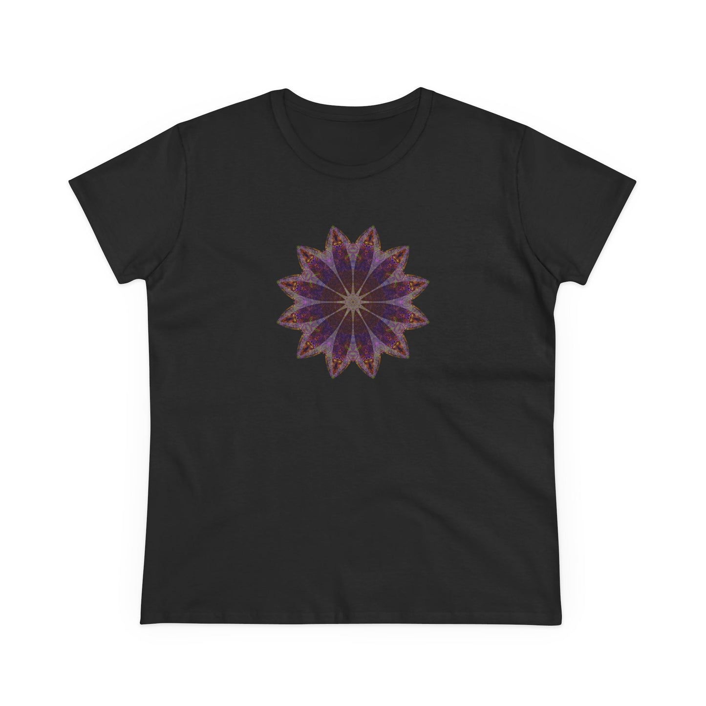 Women's Midweight Cotton Tee - Love Light Mandalas No.11