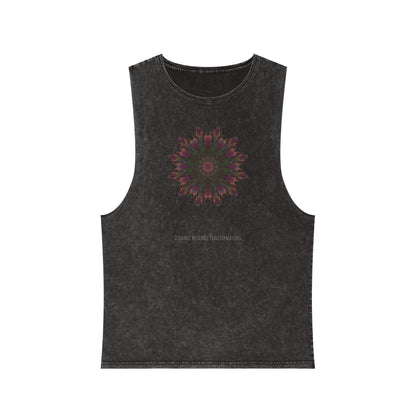 Unisex Stonewash Tank Top - Love Light Mandalas No.7