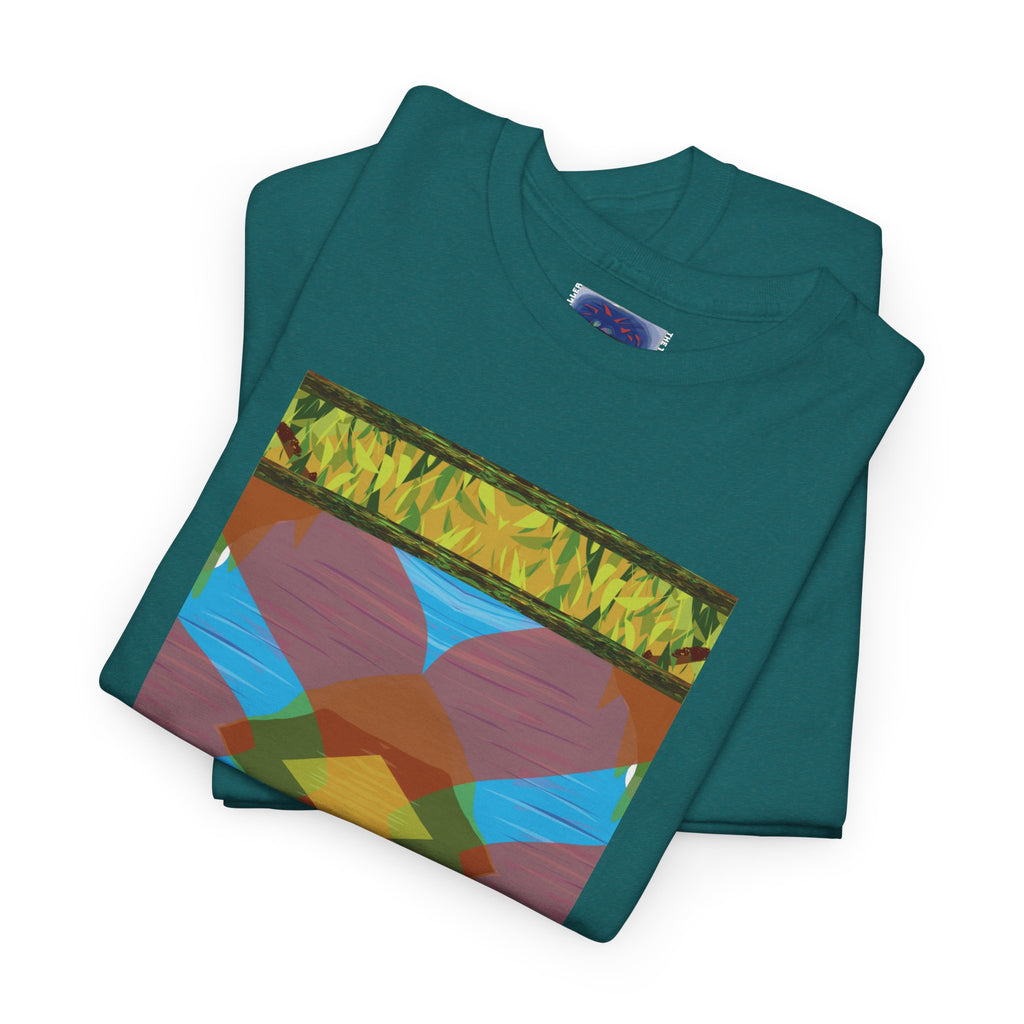 Unisex Heavy Cotton Tee - The Traveller Series (Abstract Autumn)