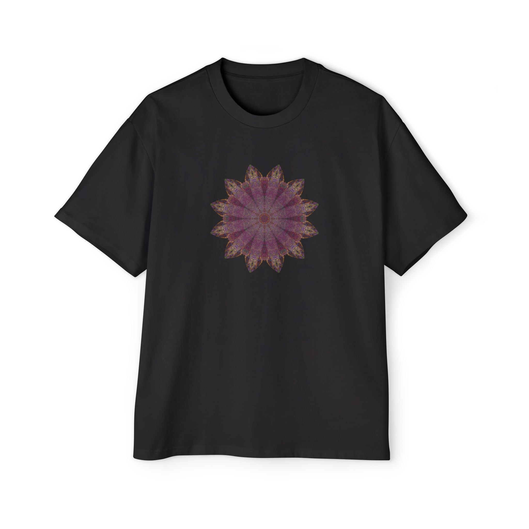 Men's Heavy Oversized Tee - Love Light Mandalas No.6