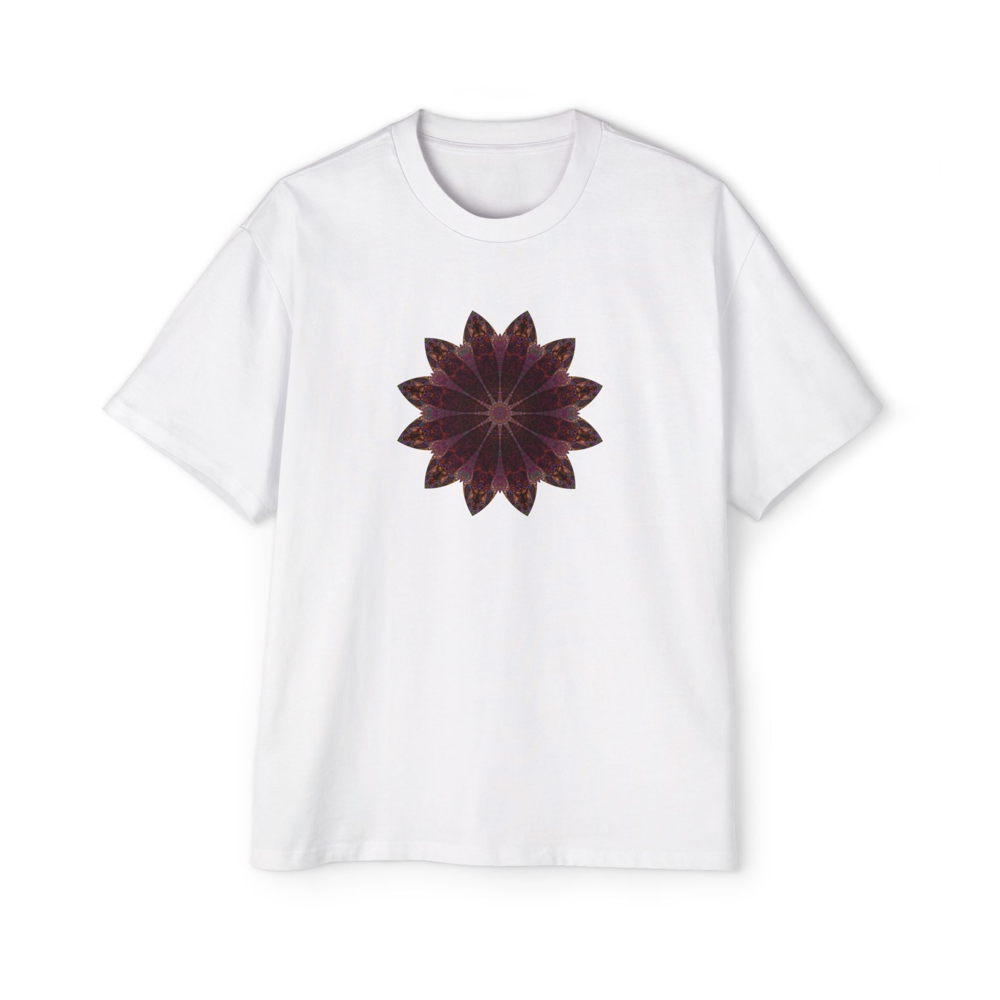 Men's Heavy Oversized Tee - Love Light Mandalas No.5