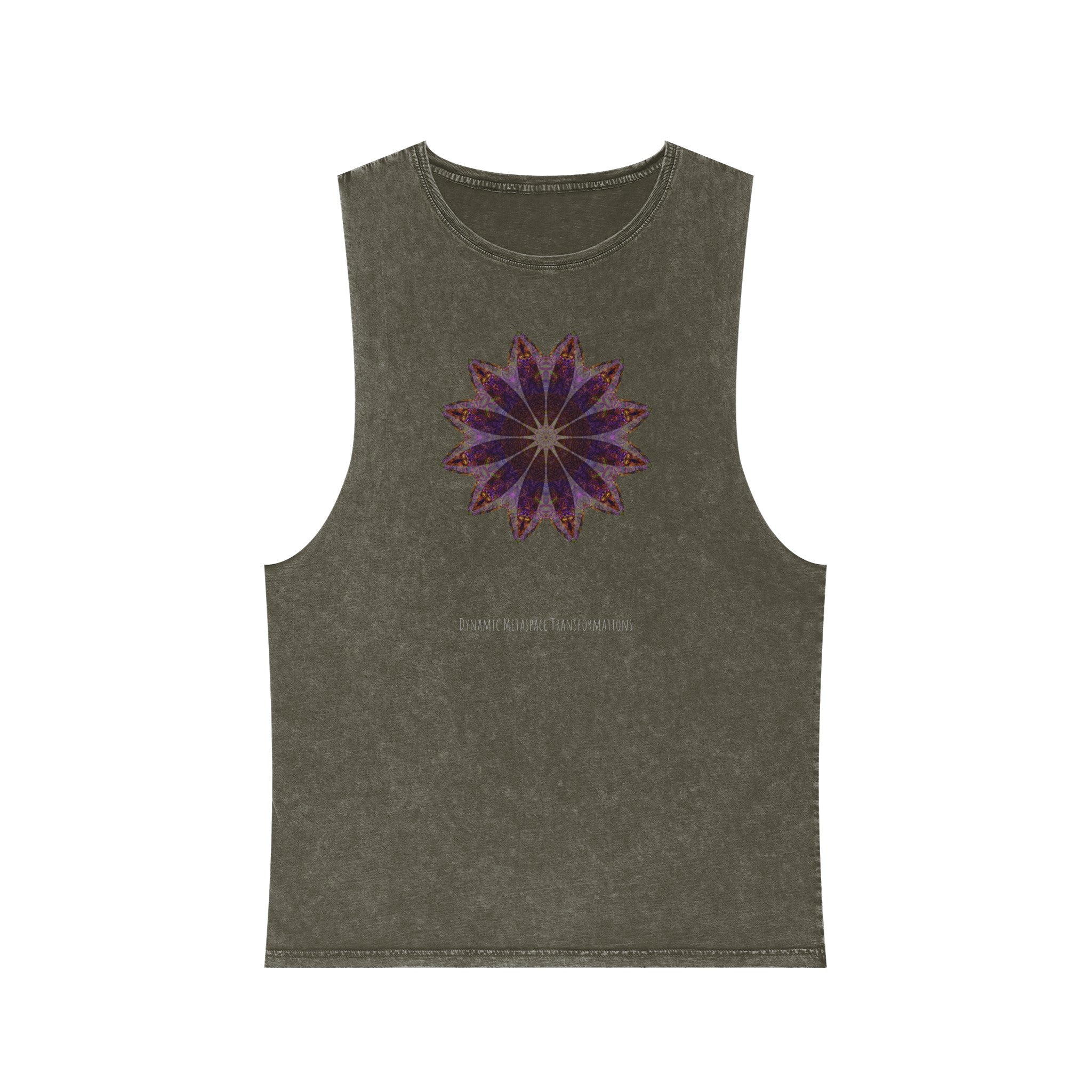 Unisex Stonewash Tank Top - Love Light Mandalas No.11