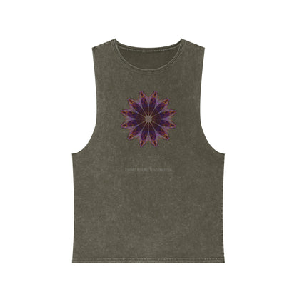 Unisex Stonewash Tank Top - Love Light Mandalas No.11