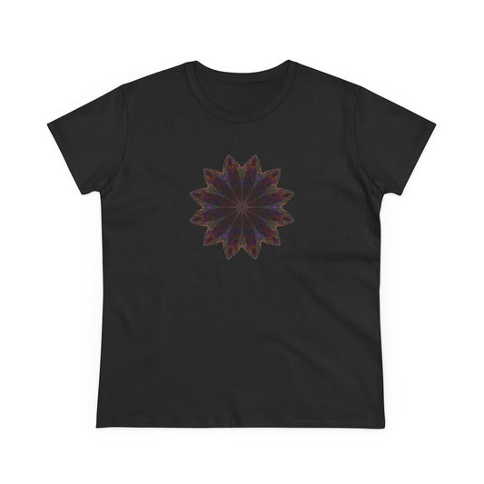 Women's Midweight Cotton Tee - Love Light Mandalas No.10