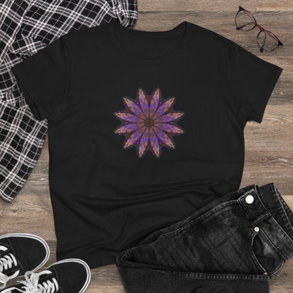Women's Midweight Cotton Tee - Love Light Mandalas No.23