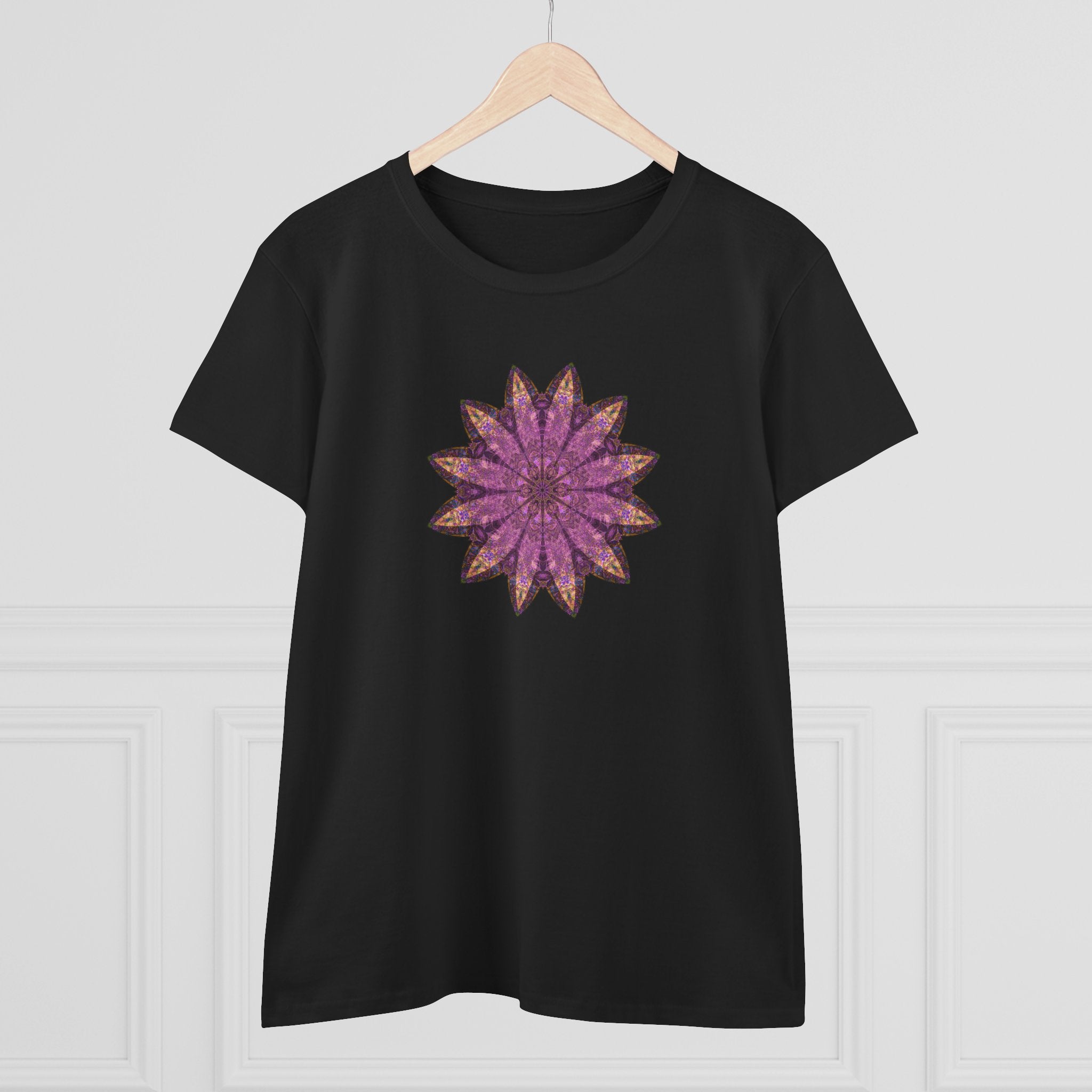 Women's Midweight Cotton Tee - Love Light Mandalas No.16