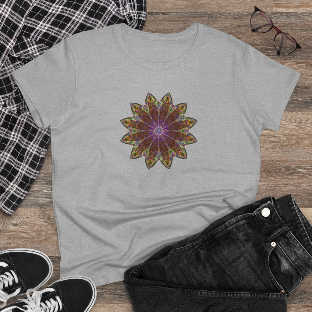 Women's Midweight Cotton Tee - Love Light Mandalas No.13