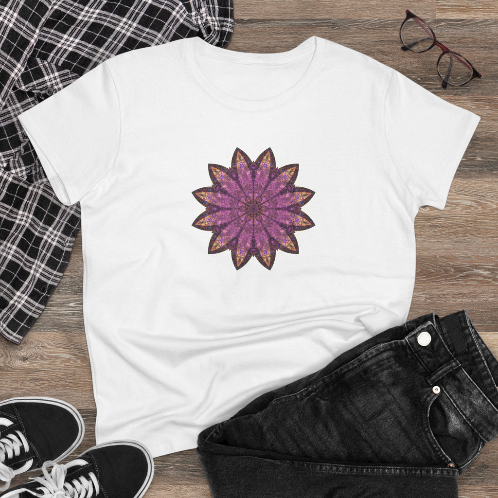 Women's Midweight Cotton Tee - Love Light Mandalas No.16