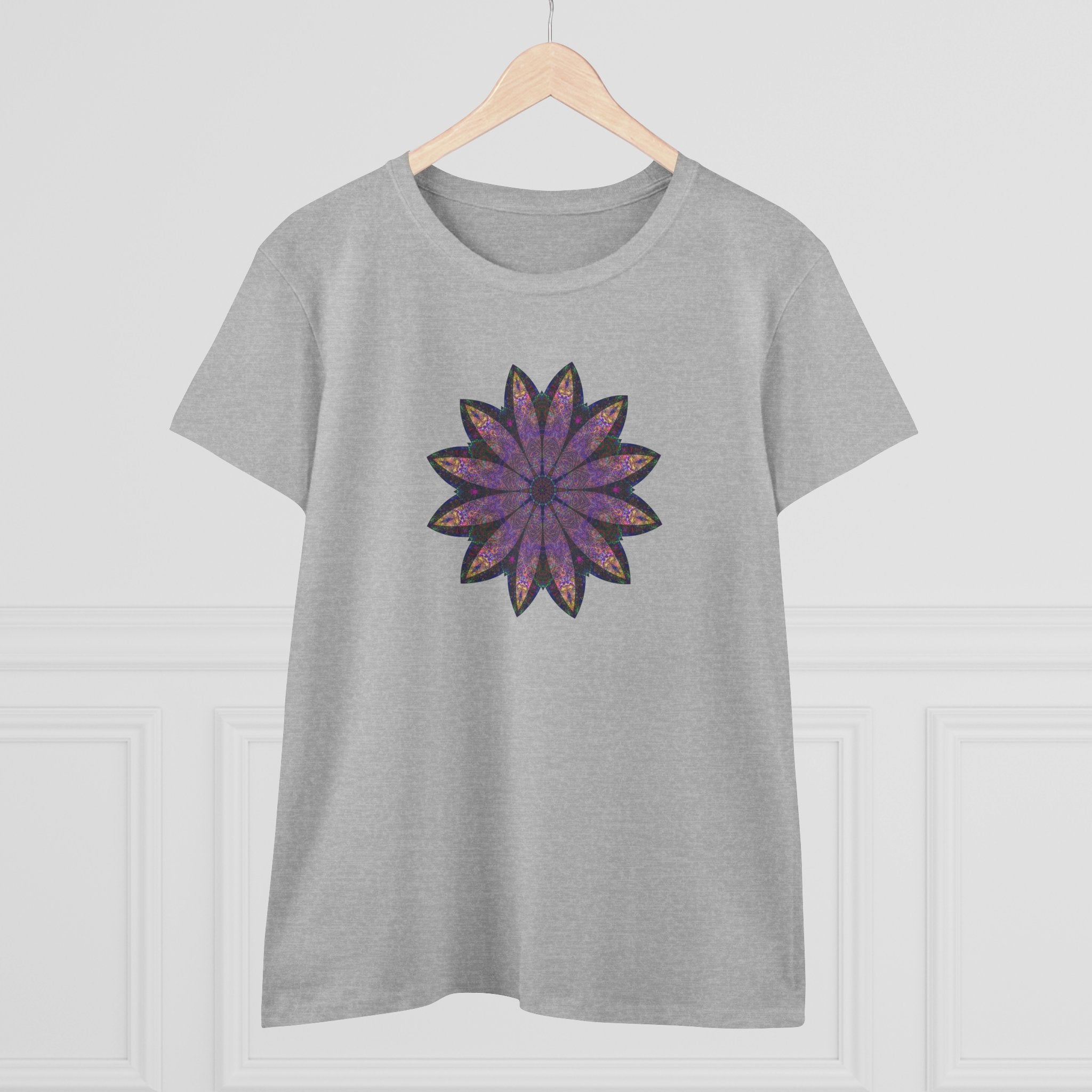 Women's Midweight Cotton Tee - Love Light Mandalas No.24
