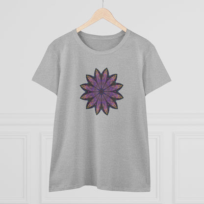 Women's Midweight Cotton Tee - Love Light Mandalas No.24