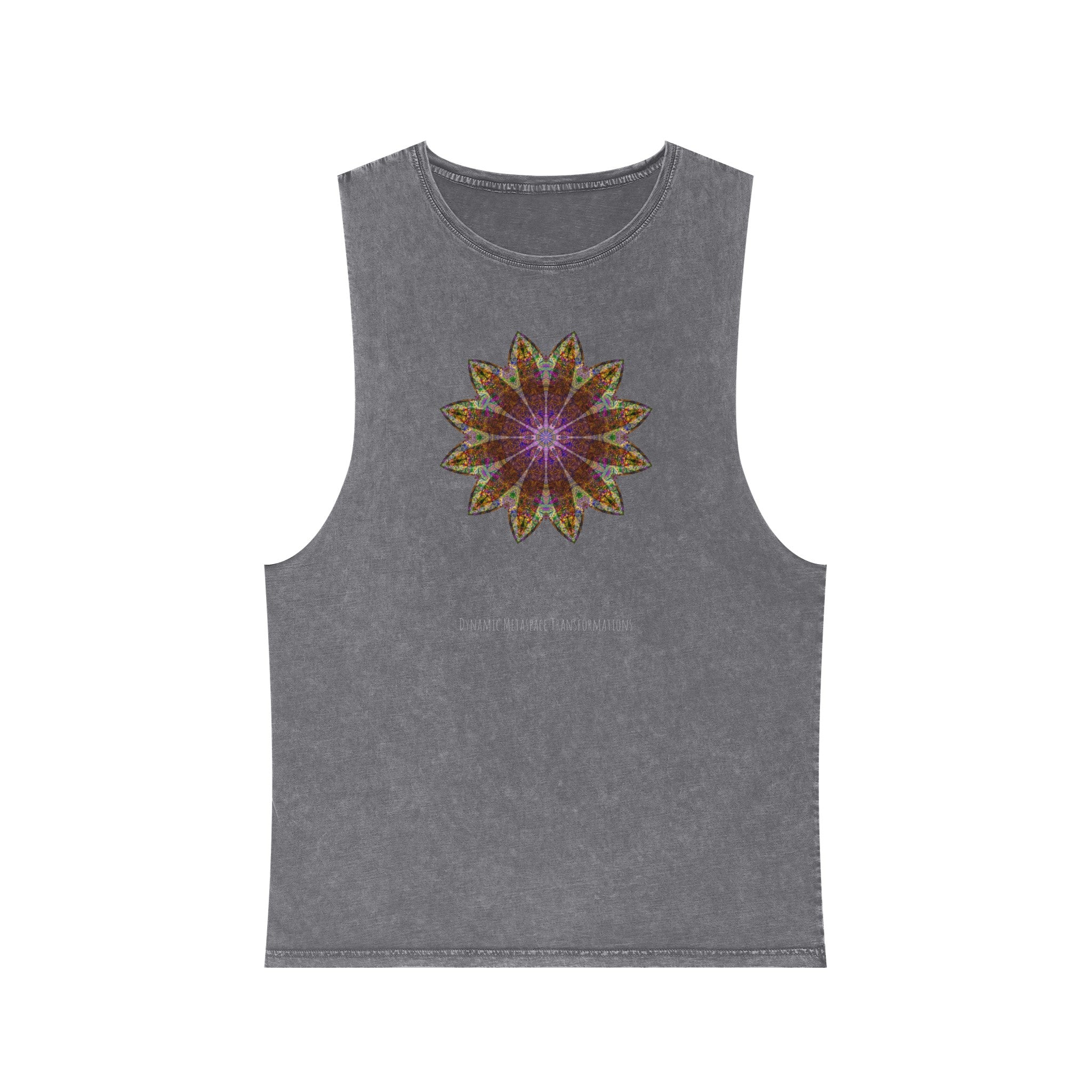 Unisex Stonewash Tank Top - Love Light Mandalas No.13