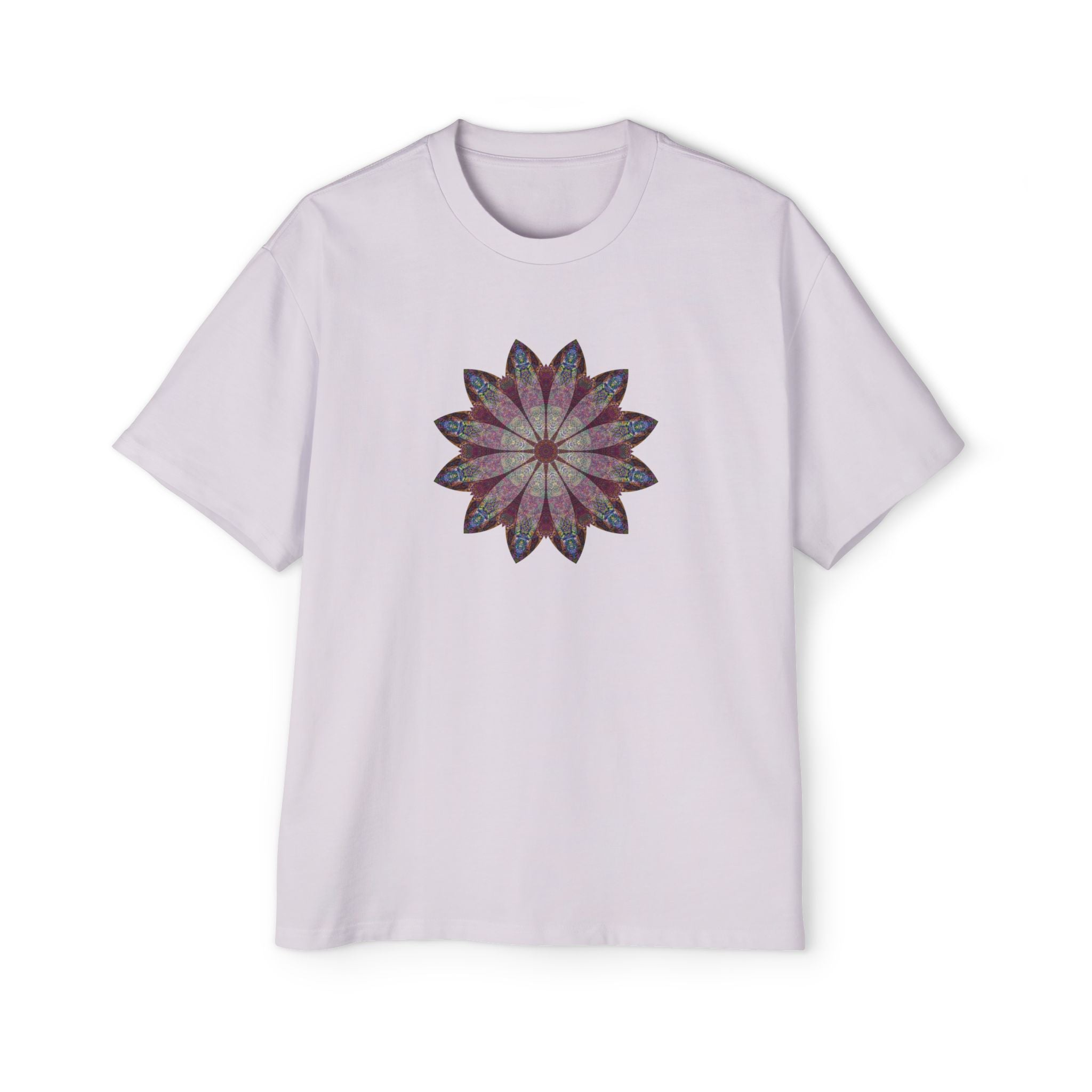 Men's Heavy Oversized Tee - Love Light Mandalas No.9
