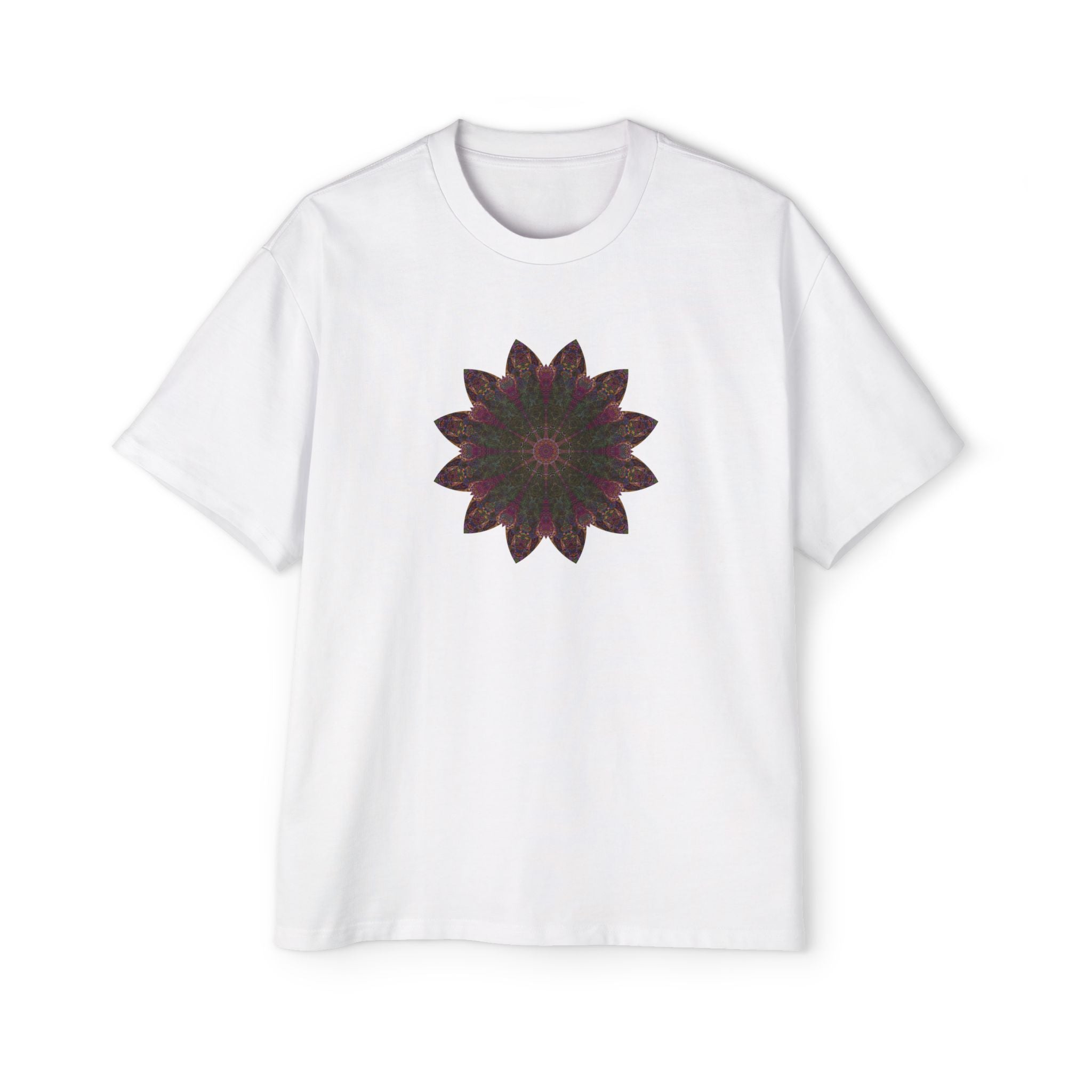 Men's Heavy Oversized Tee - Love Light Mandalas No.7