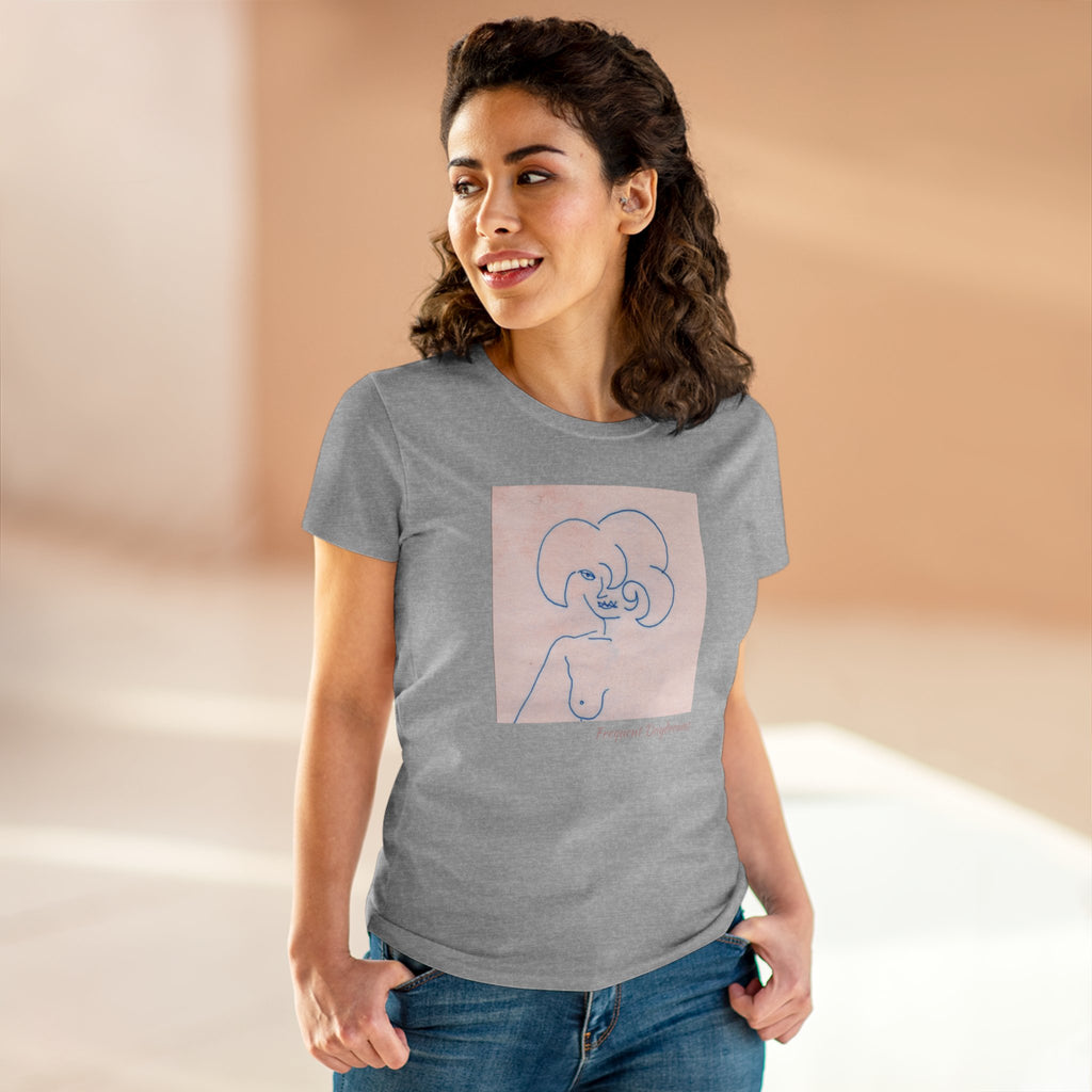 Women's Midweight Cotton Tee - Frequent Daydreams Sketch No.45