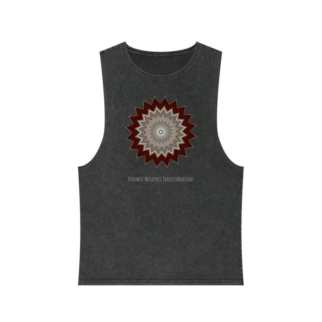 Unisex Stonewash Tank Top - Mycelium Mandalas No.1