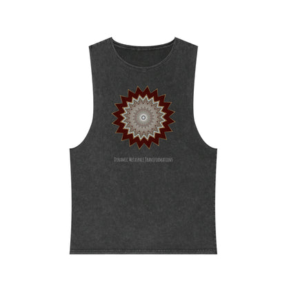 Unisex Stonewash Tank Top - Mycelium Mandalas No.1