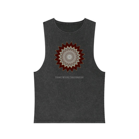 Unisex Stonewash Tank Top - Mycelium Mandalas No.1