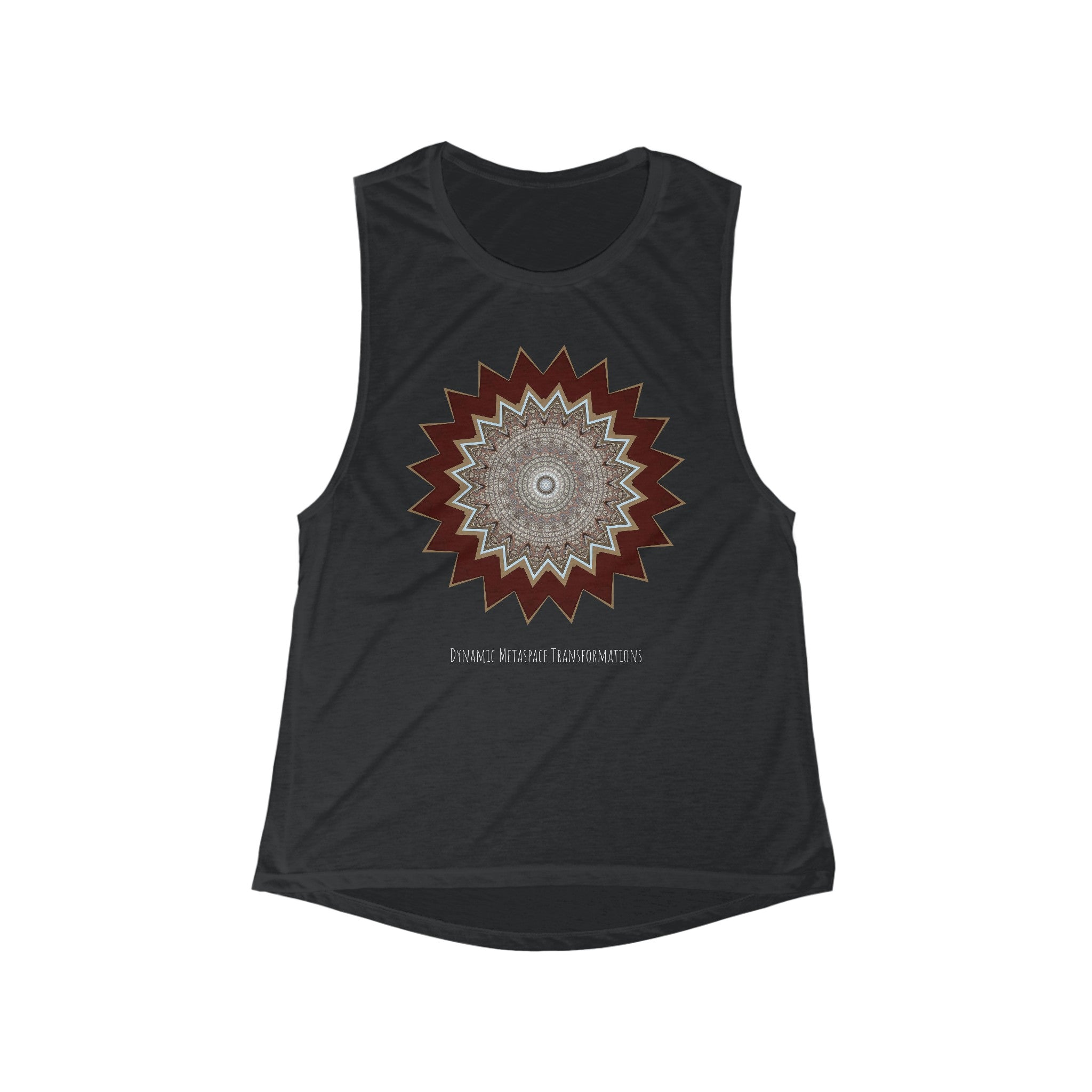 Women's Flowy Scoop Muscle Tank - Mycelium Mandalas No.1