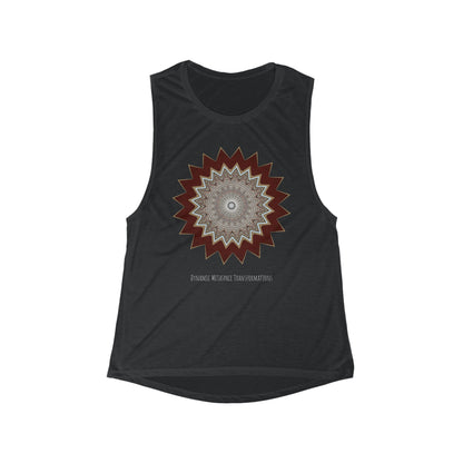 Women's Flowy Scoop Muscle Tank - Mycelium Mandalas No.1