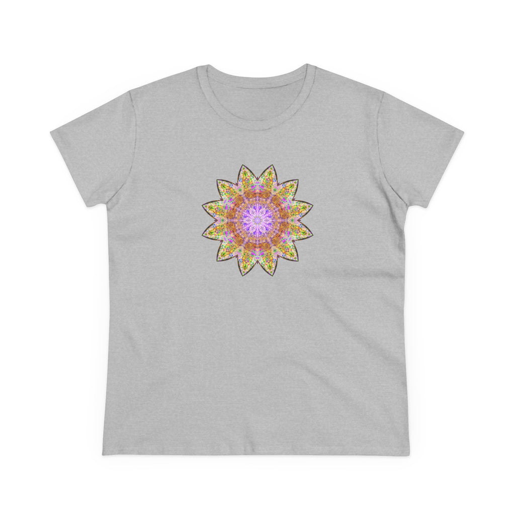 Women's Midweight Cotton Tee - Love Light Mandalas No.14