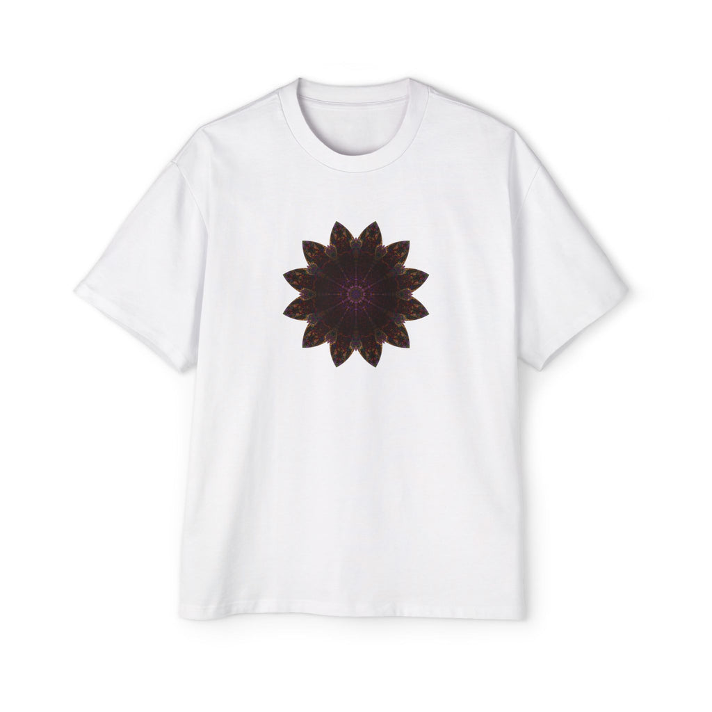 Men's Heavy Oversized Tee - Love Light Mandalas No.12