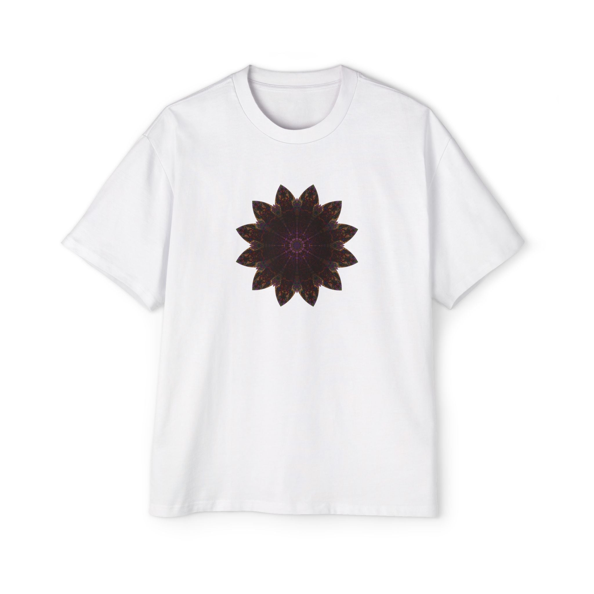 Men's Heavy Oversized Tee - Love Light Mandalas No.12