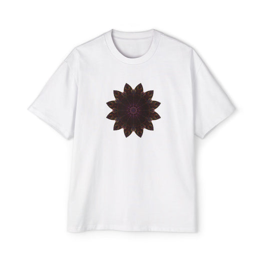 Men's Heavy Oversized Tee - Love Light Mandalas No.12