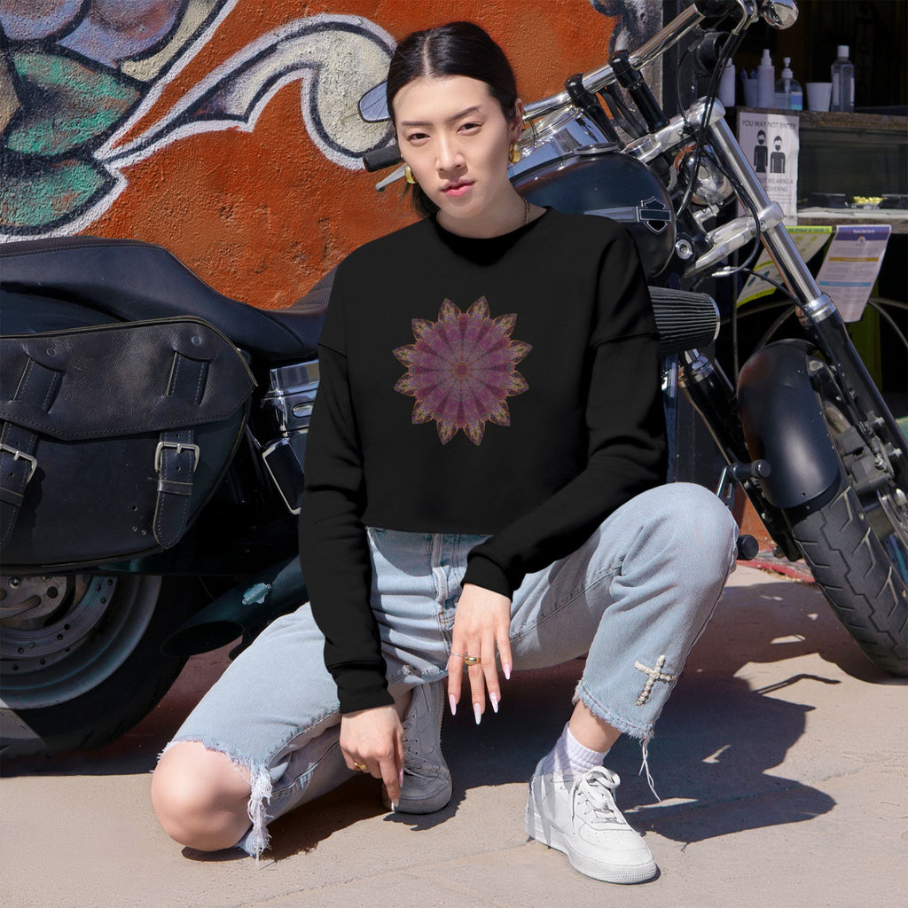 Women's Cropped Sweatshirt - Love Light Mandalas No.6