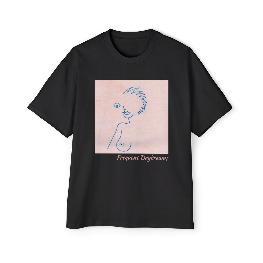 Men's Heavy Oversized Tee - Frequent Daydreams Sketch No.46