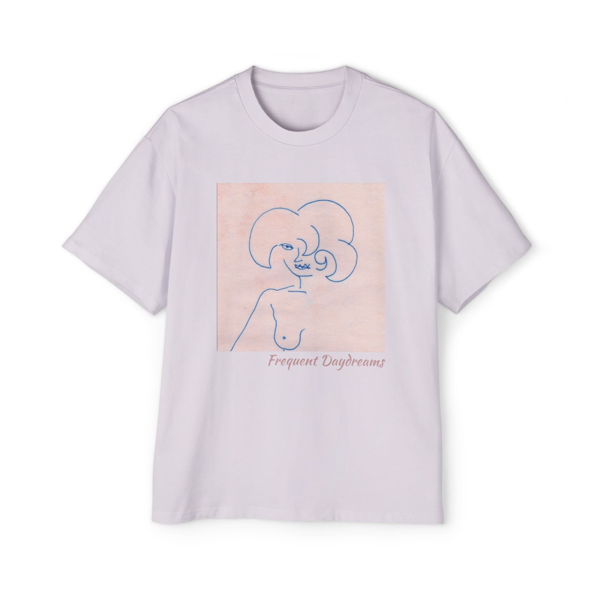 Men's Heavy Oversized Tee - Frequent Daydreams Sketch No.45