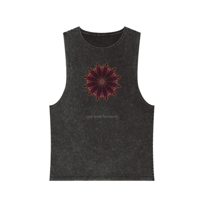 Unisex Stonewash Tank Top - Love Light Mandalas No.5