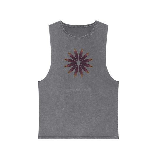Unisex Stonewash Tank Top - Love Light Mandalas No.2