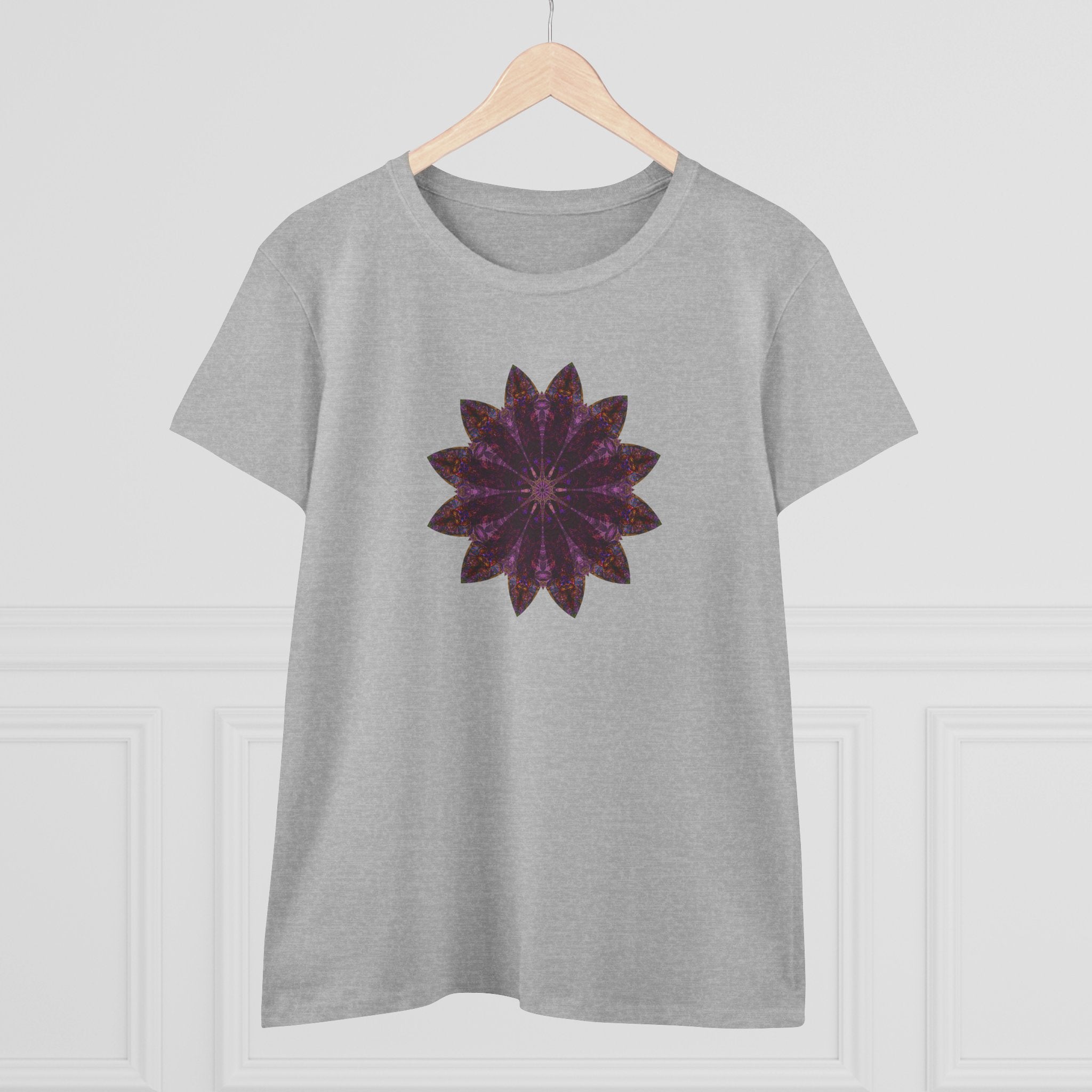 Women's Midweight Cotton Tee - Love Light Mandalas No.15