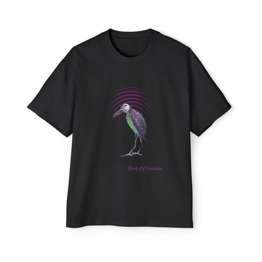 Men's Heavy Oversized Tee - Birds Of Creation No.2b