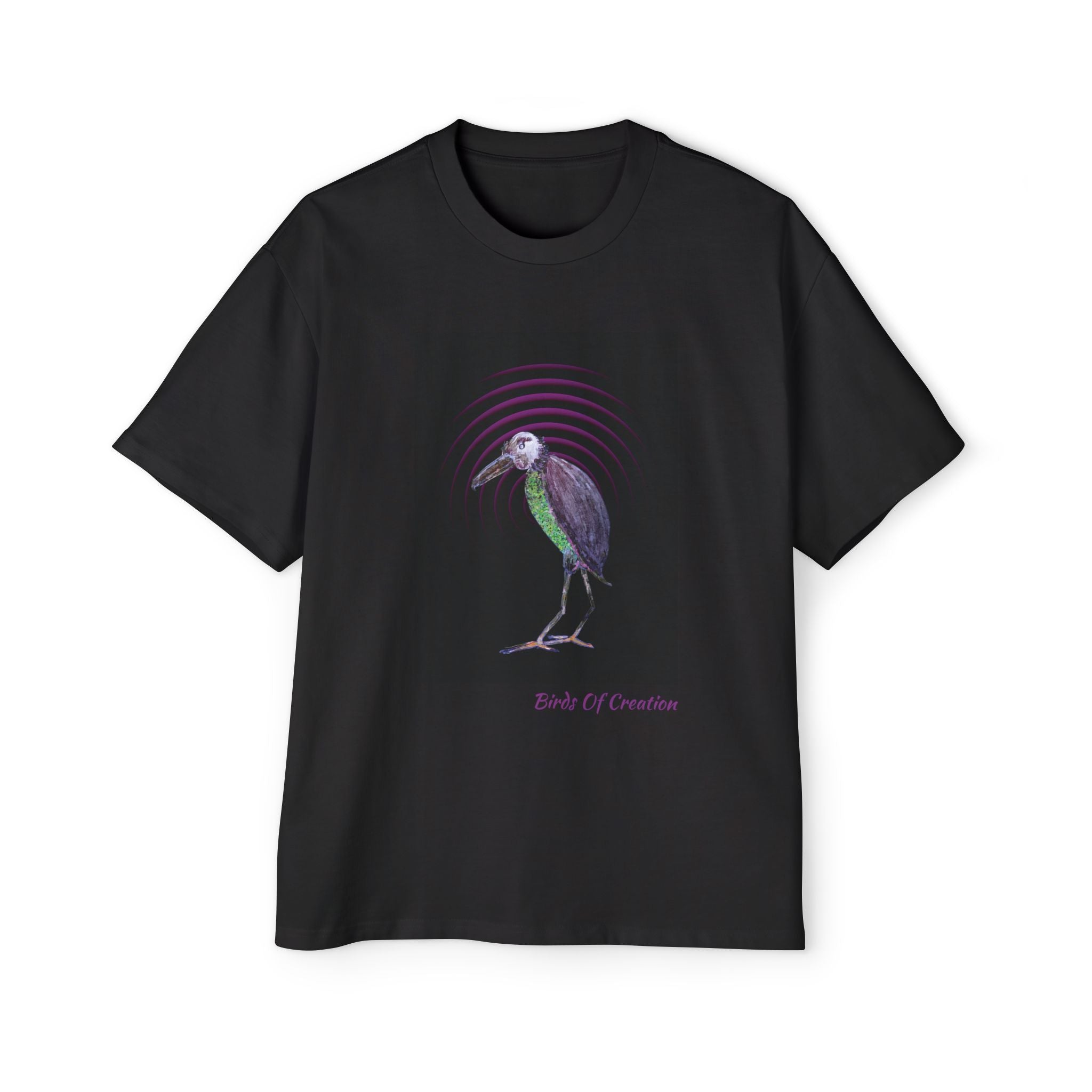 Men's Heavy Oversized Tee - Birds Of Creation No.2b
