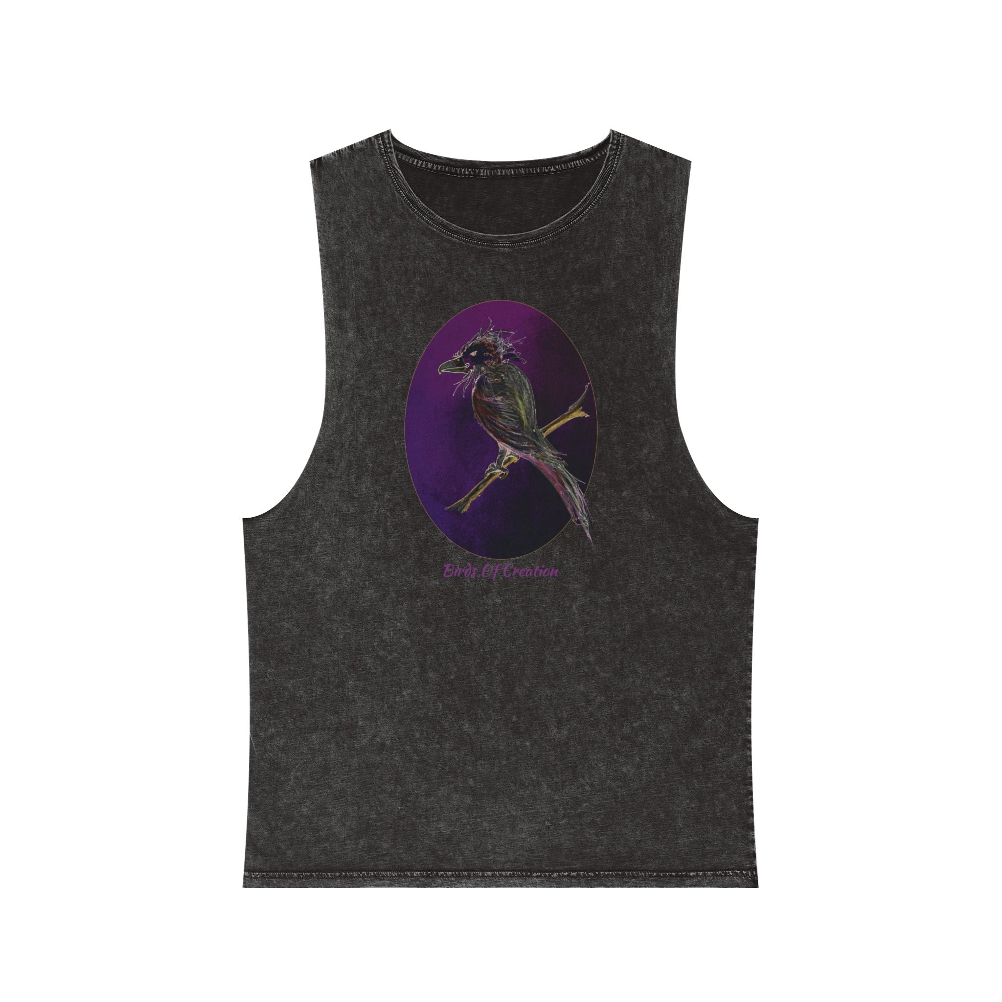 Unisex Stonewash Tank Top - Birds Of Creation No.1a